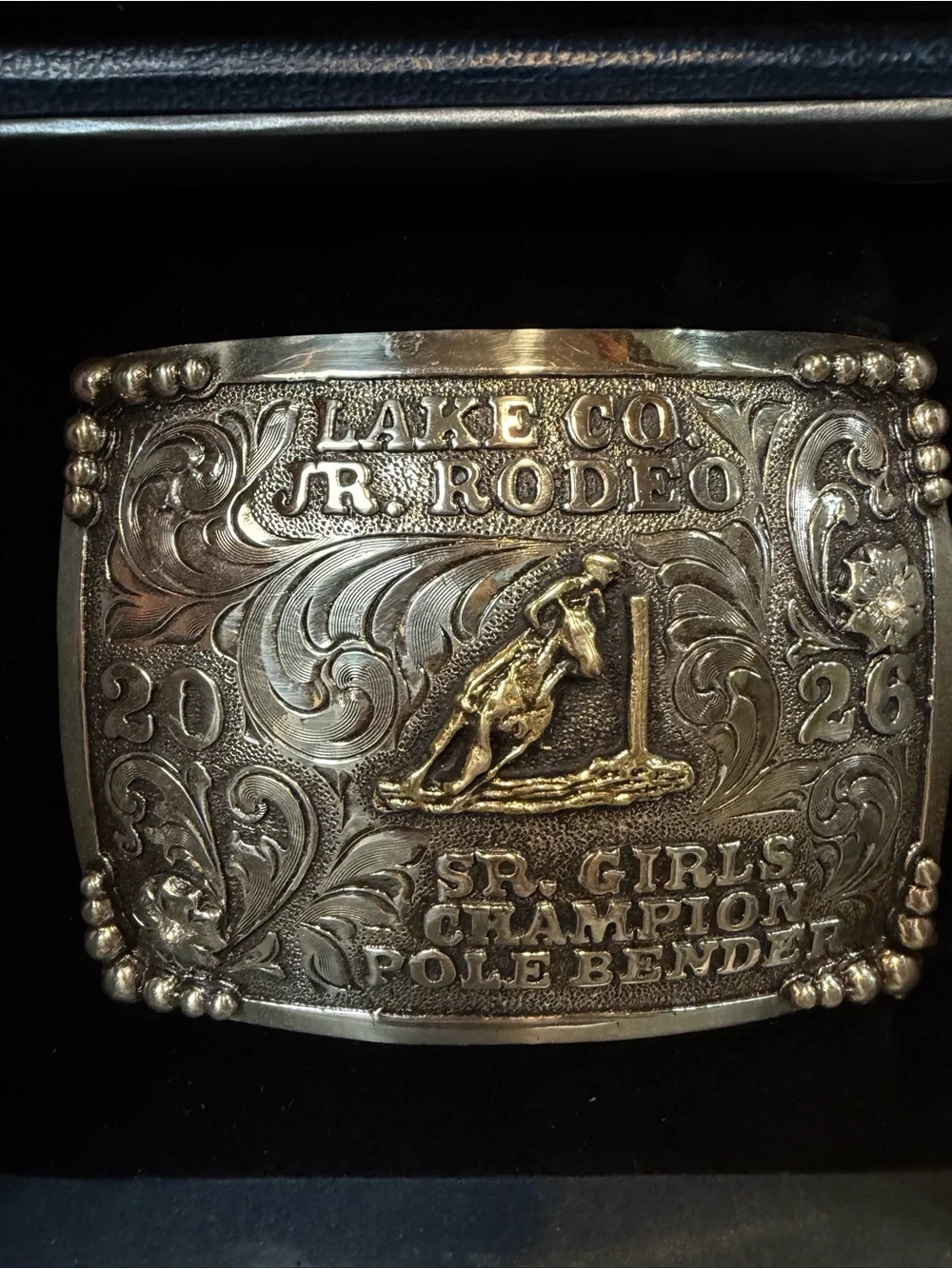 Champion Belt Buckle - 2026 Sr. Girls pole bender